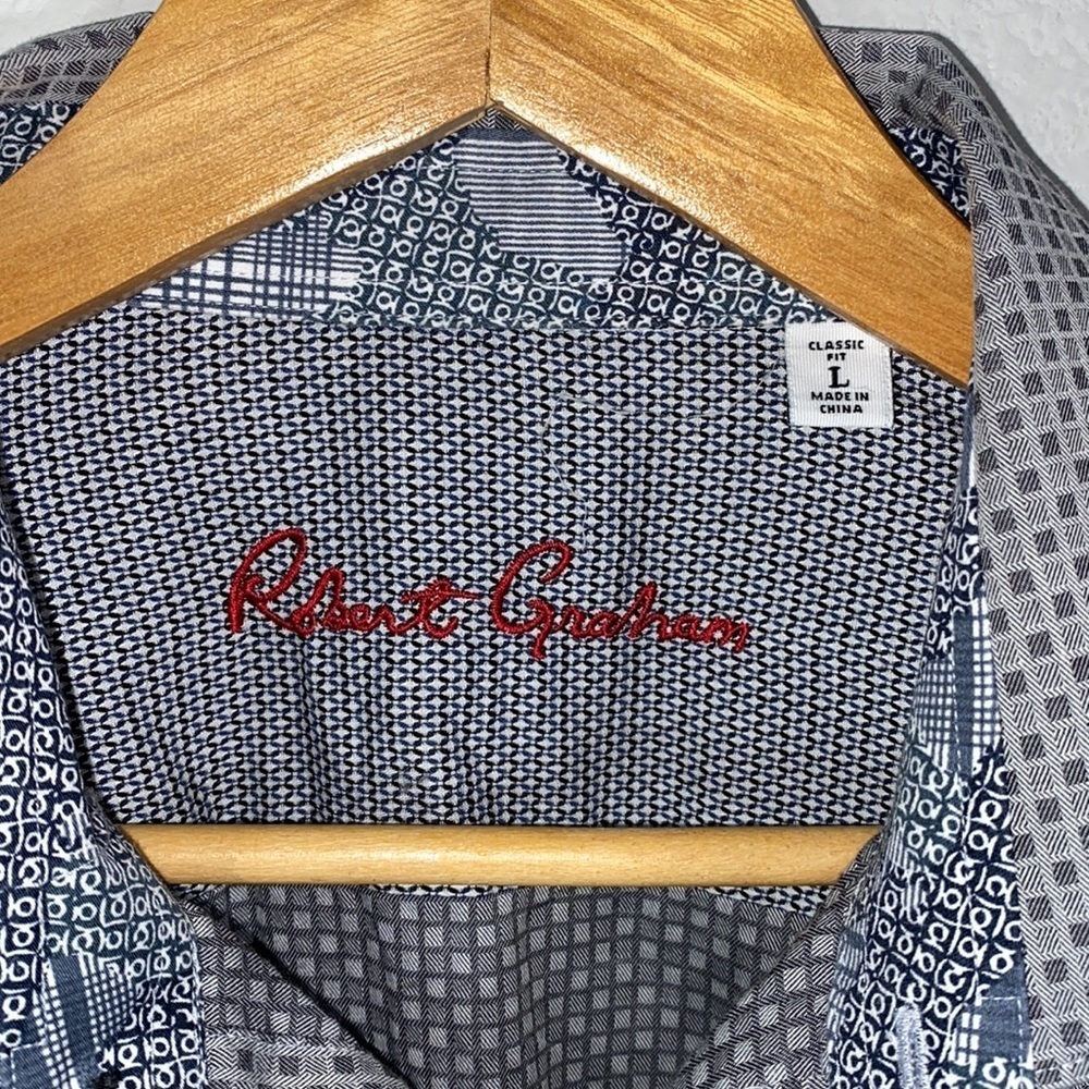 Robert Graham Button Down Gray Size Large - image 3